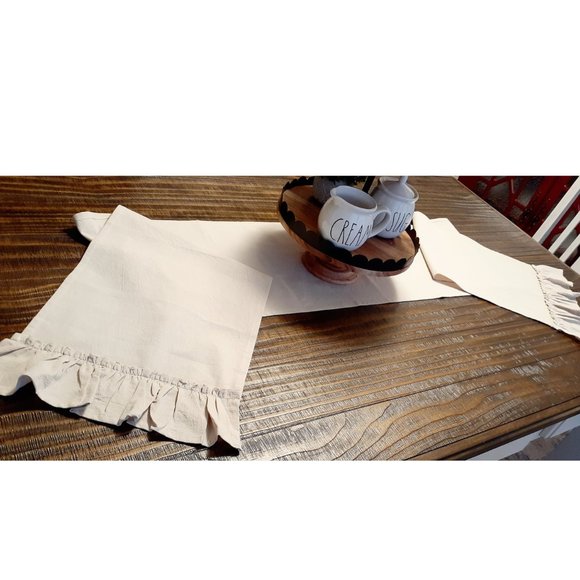 Farmhouse Table Runner Country Cottage Decor Cotton Decorative Dining Cloth 72" - Picture 6 of 9